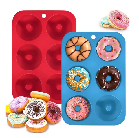 Silicone Donut Mold 6 Cavities Round Cake Baking Pan Non Stick DIY Pastry Tool Kitchen Bakeware