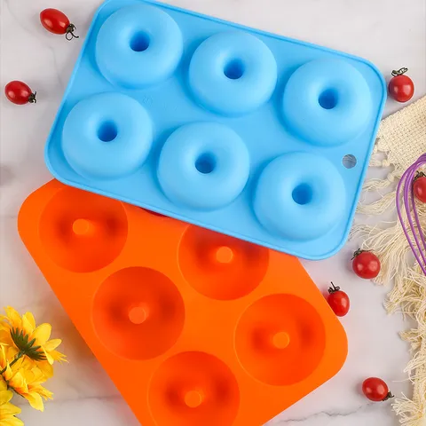 Silicone Donut Mold 6 Cavities Round Cake Baking Pan Non Stick DIY Pastry Tool Kitchen Bakeware