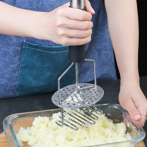 Stainless Steel Potato Masher Double Layer Mesh Heavy Duty Food Ricer Kitchen Cooking Tool For Home Kitchen