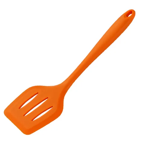 Food Grade Silicone Slotted Spatula Non Stick Cookware Heat Resistant Kitchen Cooking Utensil With Convenient Hanging Hole