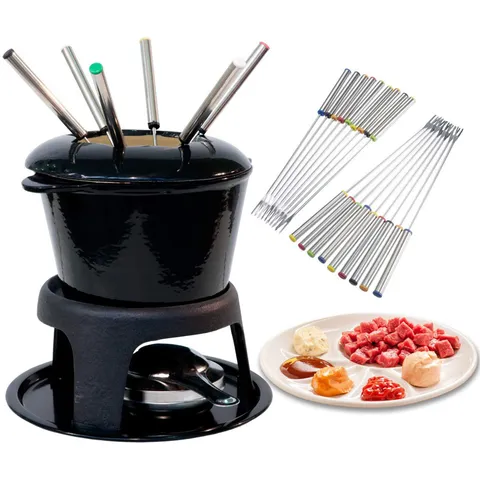 Edelstahl Fruchtgabel Set Langer Griff Mehrfarbige Fonduegabeln Für Käse Schokolade Dessert Kuchen Küche Geschirr