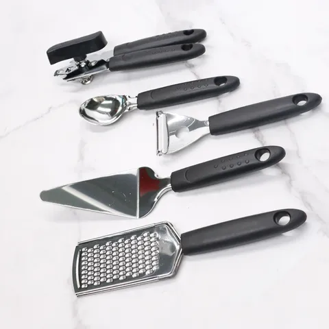 Set de Gadgets de Cocina de Acero Inoxidable Pelador Multifuncional Abrelatas Rallador Utensilios de Cocina