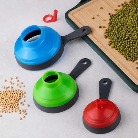 Foldable Silicone Funnel Set Kitchen Funnels Wide Mouth And Narrow Mouth For Liquid Jam Dispensing