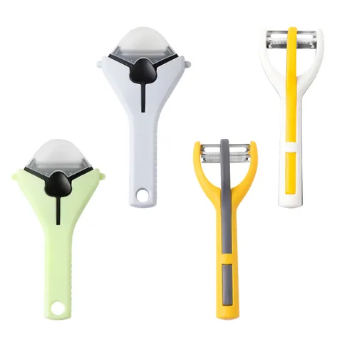 Pelador de Frutas y Verduras Multifuncional de Acero Inoxidable 3 en 1 Rallador de Cocina con Cubierta Protectora