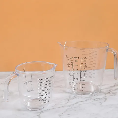 Transparent Plastic Measuring Cup With Handle Clear Scale Liquid Measuring Jug For Kitchen Cooking And Baking