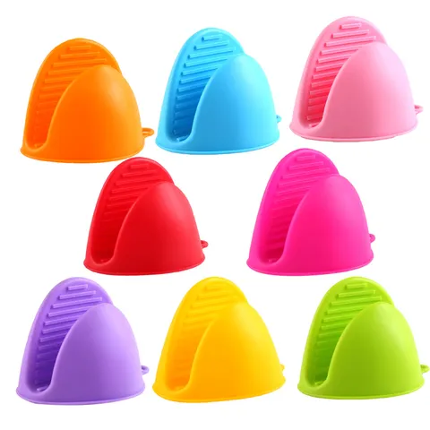 Heat Resistant Silicone Oven Mitts Mini Pinch Grips Anti-Slip Pot Holders Kitchen Baking Microwave Cooking Gloves