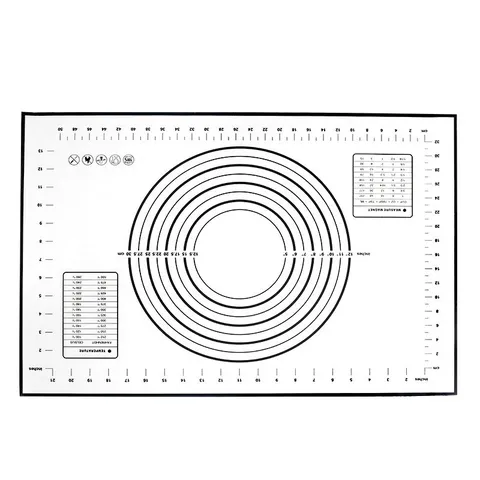 Large Non-Stick Silicone Kneading Pad With Measurement Scale Heat Resistant Silicone Baking Mat For Kitchen Pastry Tool