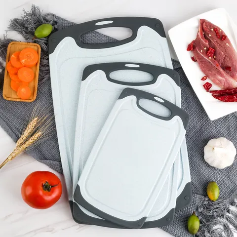 Tagliere Multifunzionale in Plastica di Paglia di Grano per Cucina Domestica con Bordo Antiscivolo e Manico