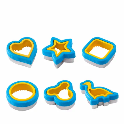 Stainless Steel Cookie Cutter Set Biscuit Molds With Plastic Press Handle Heart Star Square Round Baking Tools