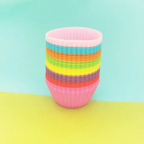 Silicone Muffin Cup Cake Molds Reusable Non-Stick Baking Cups Flexible Cupcake Liners Kitchen Bakeware For Home Baking
