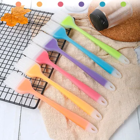 Silicone Basting Brush Kitchen Baking Oil Brush Translucent Heat Resistant Pastry Brush For BBQ Cooking