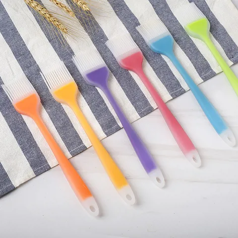 Silicone Basting Brush Kitchen Baking Oil Brush Translucent Heat Resistant Pastry Brush For BBQ Cooking