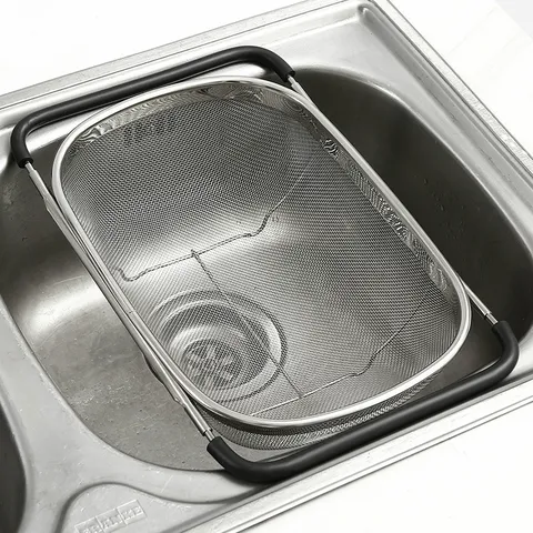 Cesta de Drenaje Telescópica de Acero Inoxidable para Fregadero de Cocina Escurridor de Platos Organizador