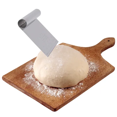 Stainless Steel Bench Scraper And Food Chopper Dough Cutter With Measurement Scale Baking Tool For Kitchen