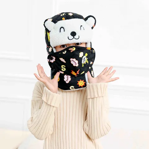 Winter Warm Trapper Hat Windproof Bomber Hat With Ear Flaps Face Mask Thermal Ushanka Hat For Men Women Outdoor Riding