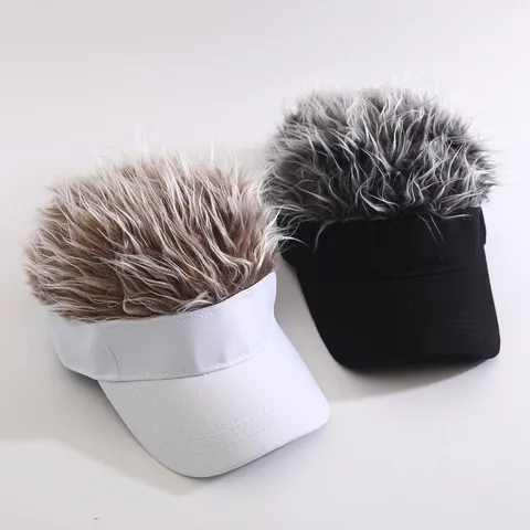 Funny Wig Baseball Hat Novelty Sun Visor Hair Hat Unisex Outdoor Party Hip Hop Spiky Cap
