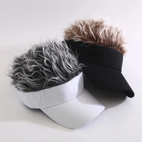 Funny Wig Baseball Hat Novelty Sun Visor Hair Hat Unisex Outdoor Party Hip Hop Spiky Cap