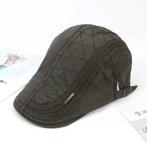 Herren Casual Baumwolle Flache Mütze Newsboy Barette Vintage Gesteppt Verstellbar Outdoor Sonnenmütze