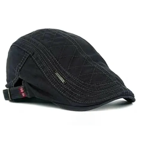 Herren Casual Baumwolle Flache Mütze Newsboy Barette Vintage Gesteppt Verstellbar Outdoor Sonnenmütze