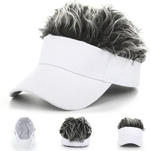 Funny Wig Baseball Cap Men Women Novelty Hair Sun Hat Outdoor Casual Adjustable Hip Hop Cap Hair Piece Hat