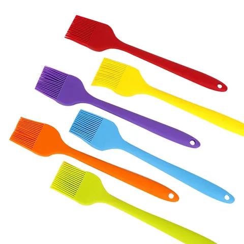 Heat Resistant Silicone Food Basting Brush Kitchen Baking Oil Brush Integrated Non-Stick Barbecue Cooking Brush Tool