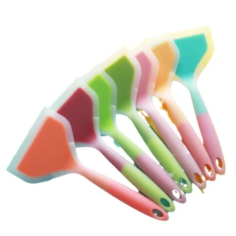 Silicone Spatula Non Stick Heat Resistant Wide Cooking Shovel For Baking Tamagoyaki Kitchen Utensils Multi Color