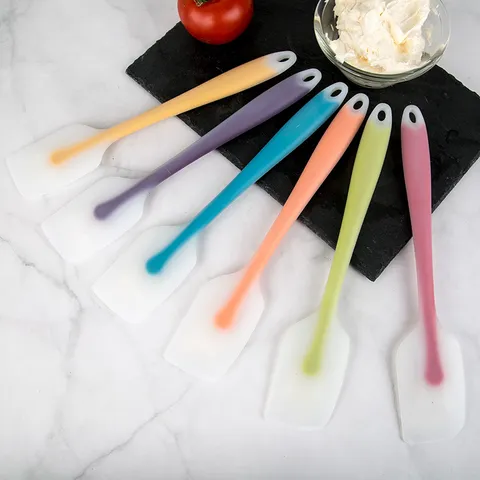 Seamless Silicone Spatula Heat Resistant Baking Cake Scraper Transparent Handle Kitchen Baking Tool