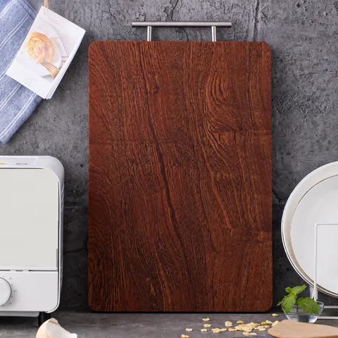 Massief Houten Snijplank Voor Keuken Rechthoekige Houten Snijplank Met Roestvrijstalen Handvat Zware Snijplank