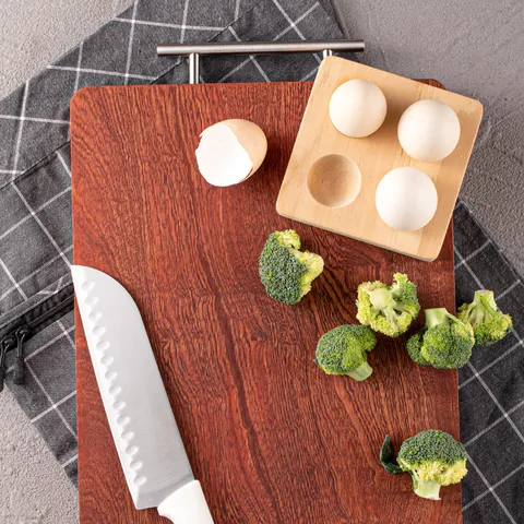 Massief Houten Snijplank Voor Keuken Rechthoekige Houten Snijplank Met Roestvrijstalen Handvat Zware Snijplank