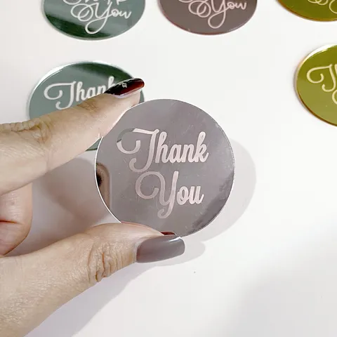 Thanksgiving Acrylic Cupcake Topper Thank You Cake Decoration Mirror Gold Silver Rose Gold Party Supplies Baking Decor