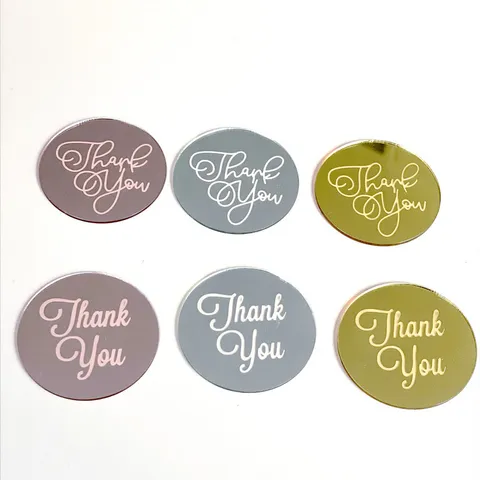 Thanksgiving Acrylic Cupcake Topper Thank You Cake Decoration Mirror Gold Silver Rose Gold Party Supplies Baking Decor