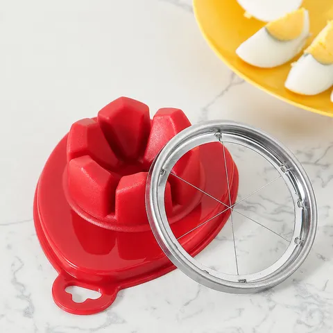 Stainless Steel Wire Egg Slicer Multi-Functional Kitchen Gadget PP Plastic Base Fruit Egg Cutter Tool