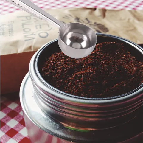 Stainless Steel Coffee Measuring Spoon With Sealing Clip Long Handle Multi-Functional Kitchen Tool For Milk Powder Seasoning