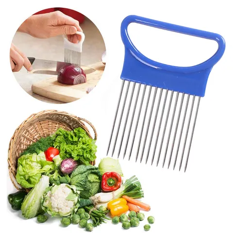 Forchetta per Cipolla in Acciaio Inossidabile Tagliaverdure Proteggi Mani Strumento da Cucina