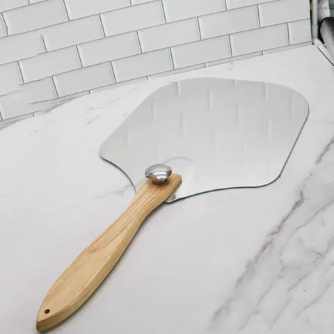 Foldable Aluminum Pizza Peel With Solid Wood Handle And Stainless Steel Pizza Wheel Cutter Baking Transfer Tool For Kitchen