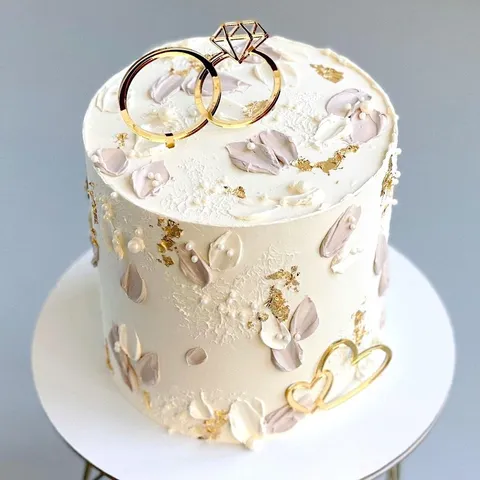 Cake Topper Anello in Acrilico Forma Diamante Effetto Specchio Decorazione per Proposta Matrimonio Fidanzamento Festa
