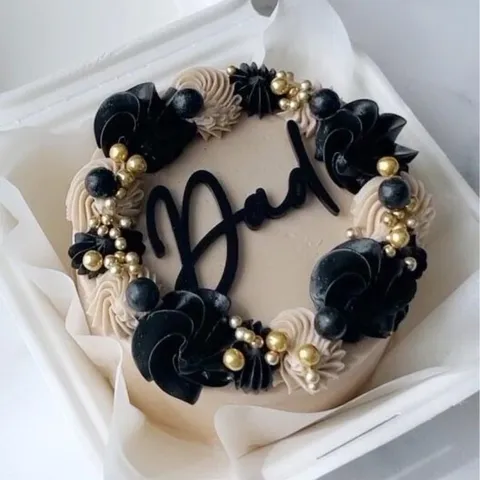 Acryl Vatertag Kuchendekoration Gold Schwarz Dad Buchstabe Kuchen Dekoration Für Party Bäckerei Dessert Ornament