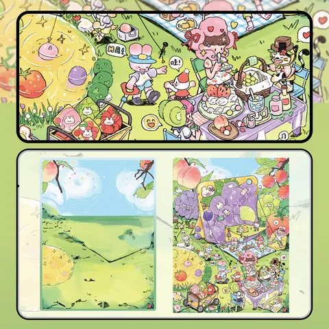Waterproof PVC Decorative Journaling Stickers Cute Fruit Camping 3D Miniature Scene DIY Sticker Set For Scrapbooking School Office Supplies