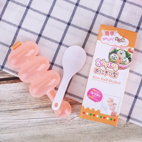 Japanese Rice Ball Shaker Mold Set With Rice Spoon DIY PP Plastic Sushi Maker Kitchen Cooking Tool For Home Bento