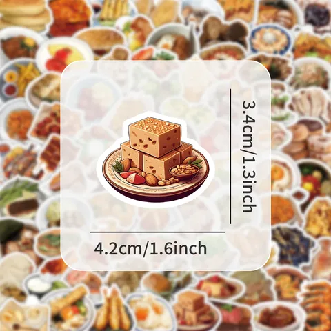 Realistic Food Stickers Cute Food Recipe Menu Decorative Stickers For Fridge Student Lunch Box Notebook Scrapbook