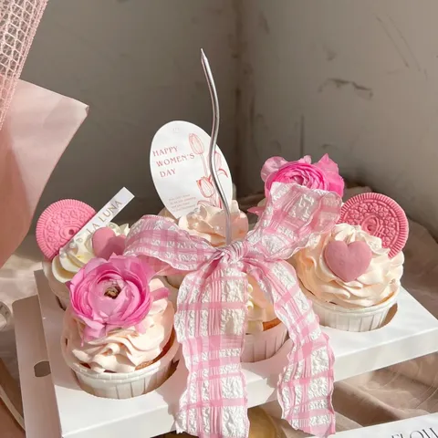Set Decorazione per Torta Festa della Mamma Cartolina in Acrilico Nastro Filato di Neve Fiocco Cupcake Cottura Festa Accessori