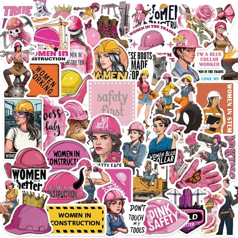 Adesivi per Casco di Sicurezza per Donne Impermeabili PVC Graffiti Decalcomanie Per Diario Laptop Custodia per Telefono e Decorazione Bagagli