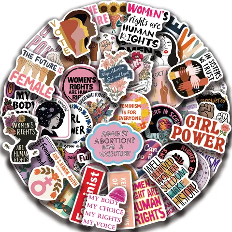 Feministische Graffiti Stickers Waterdichte Vinyl Decals Voor Laptop Waterfles Bagage Scrapbook Girl Power Esthetische Kunst