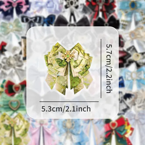 Vintage Bow Stickers Cute Aesthetic Scrapbook Journal Waterproof Decals For Water Bottles Laptop Phone Decoration