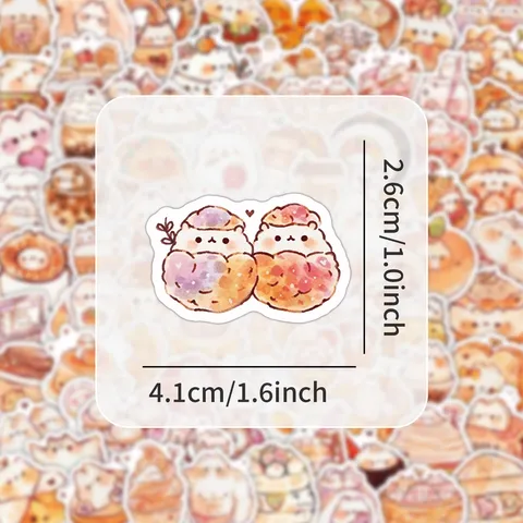 Cute Cartoon Creature Food Graffiti Stickers Waterproof Vinyl Decals For Laptop Water Bottle Guitar Scrapbook