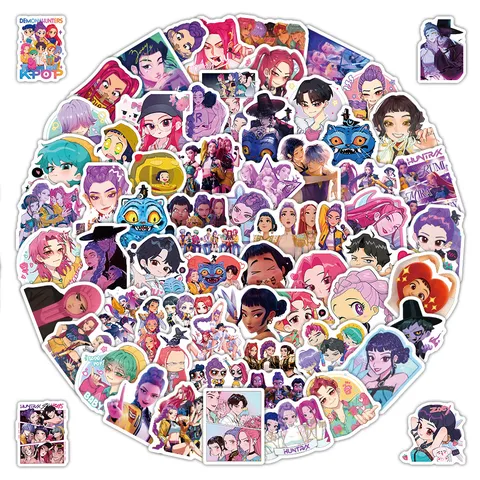 Cartoon Demon Hunters Graffiti Stickers Waterproof PVC Decals For Laptop Phone Notebook Journal Stationery Decoration