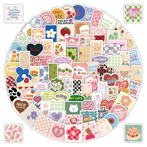 Aesthetic Cute Floral Stickers Waterproof Vinyl Decals For Journal Scrapbook Water Bottle Notebook Art Craft