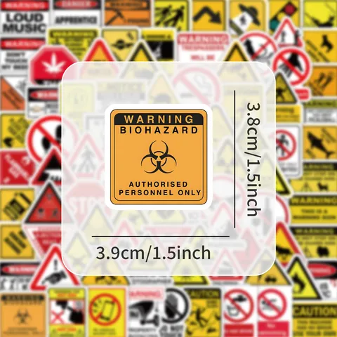 Funny Warning Signs Stickers Cartoon Waterproof Decals For Laptop Skateboard Helmet Cool Decals