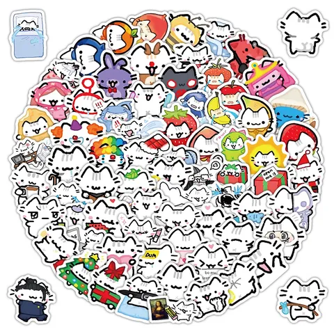 Cute Basil Kitten Graffiti Stickers Waterproof Vinyl Decals For Water Bottle Skateboard Fridge DIY Crafts
