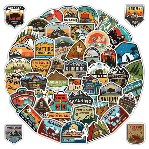 Natural Landscape National Park Stickers Waterproof Matte Decals For Helmet Water Bottle Laptop Journal DIY Decoration